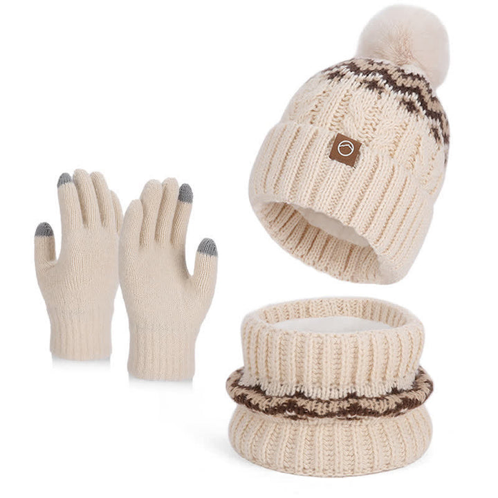 Conjunto de 3 guantes y polainas para el cuello de estilo minimalista - Beige - Ajustable (21 1/4"-22 7/8") - image 12