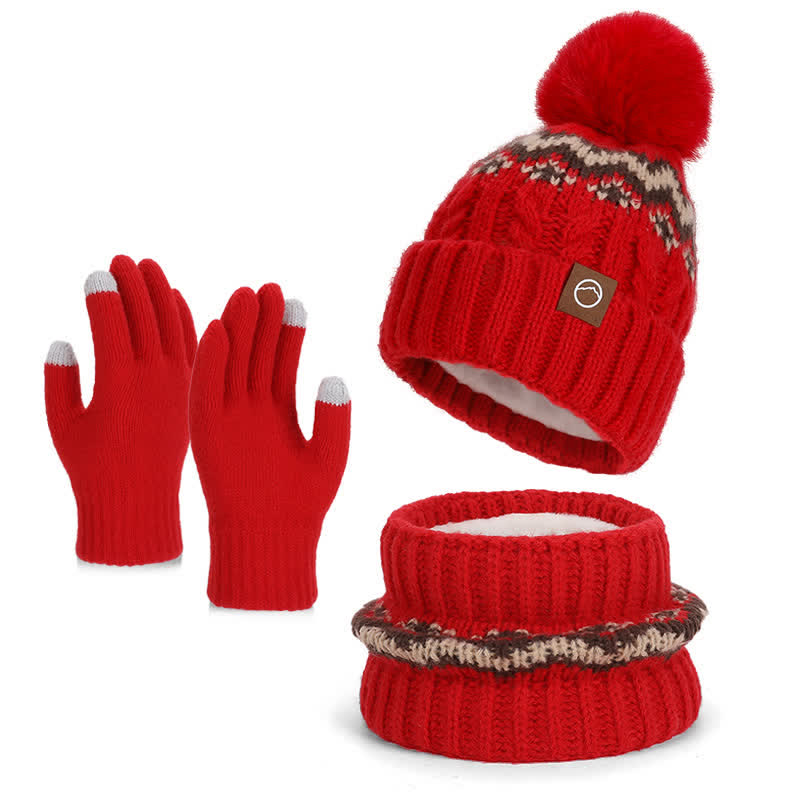 Conjunto de 3 guantes y polainas para el cuello de estilo minimalista - Rojo - Ajustable (21 1/4"-22 7/8") - image 10