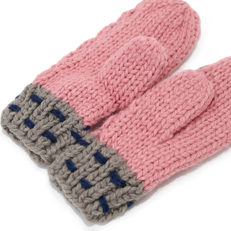 Conjunto de 3 piezas de gorro, bufanda y guantes con diseño de líneas modernas y bloques de color - image 10
