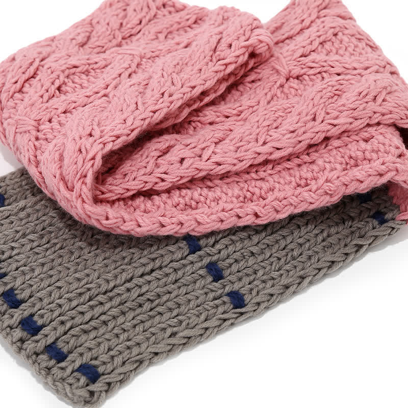 Conjunto de 3 piezas de gorro, bufanda y guantes con diseño de líneas modernas y bloques de color - image 8