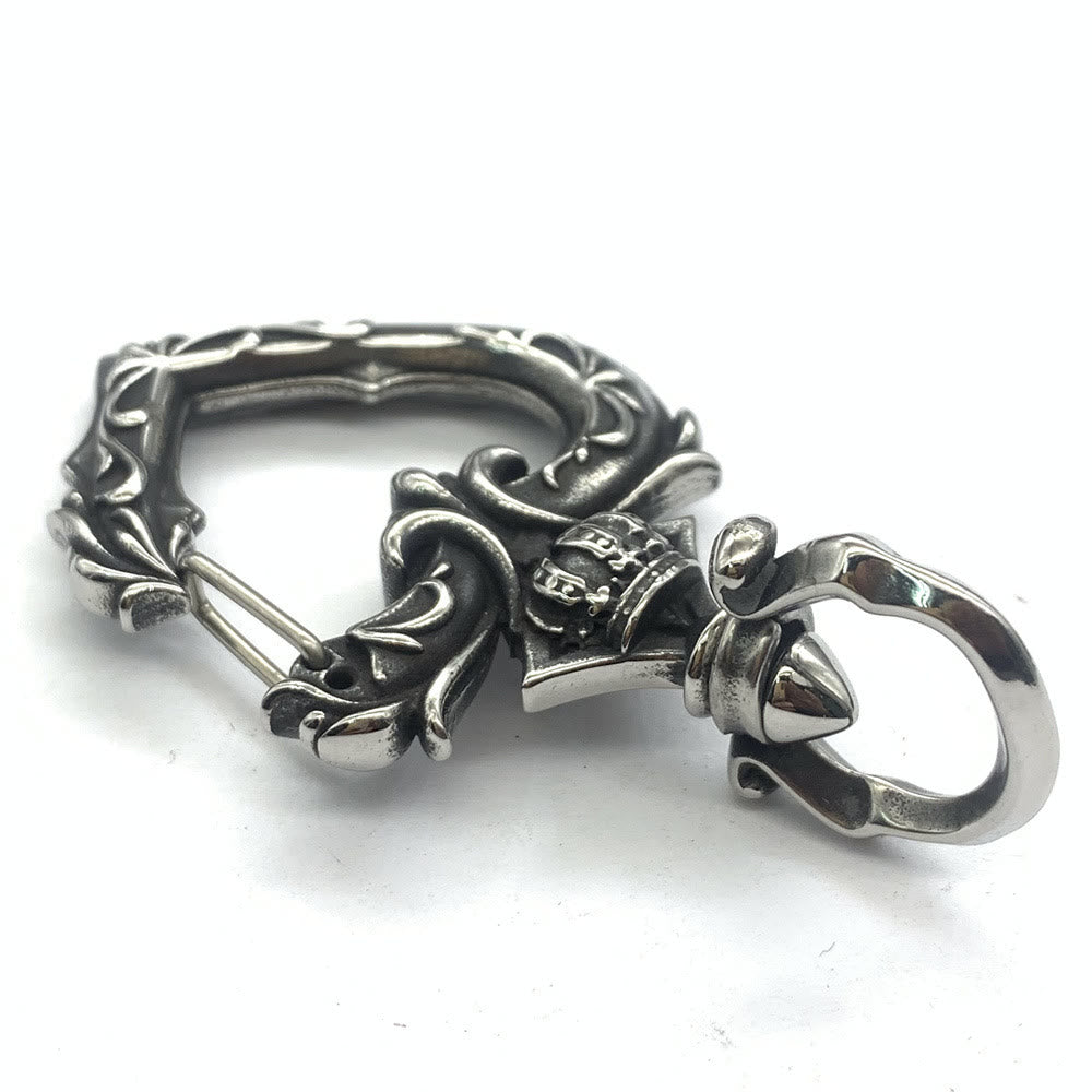 Llavero vintage de metal pulido con forma de corazón giratorio - Llavero - image 1