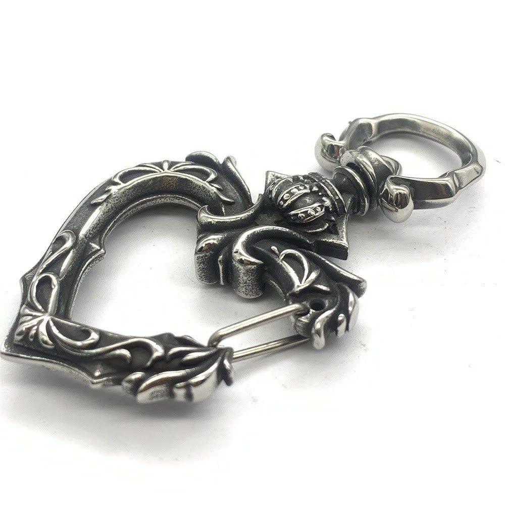 Llavero vintage de metal pulido con forma de corazón giratorio - image 0
