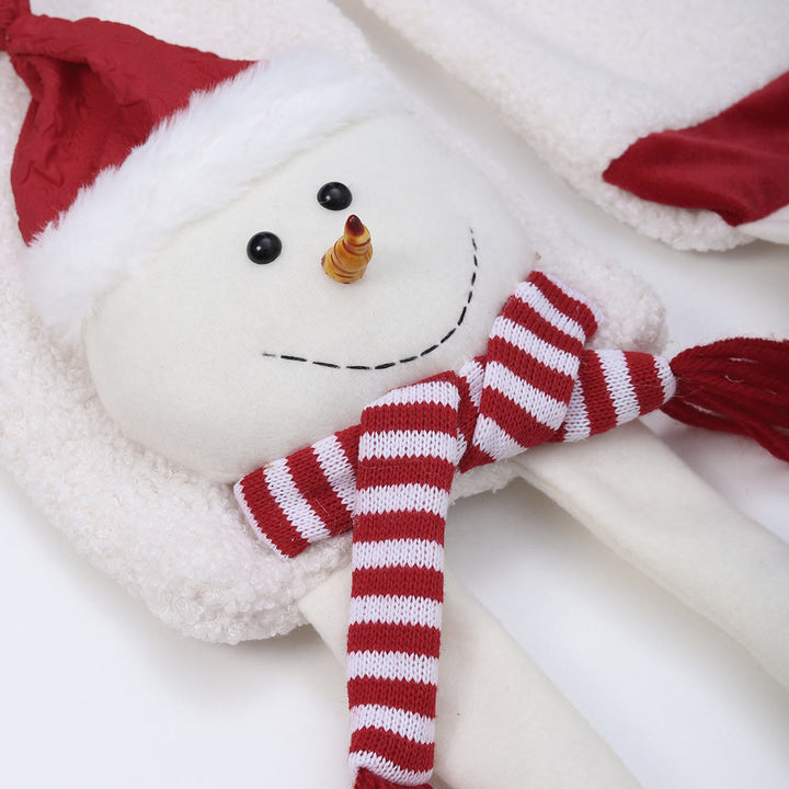 Bufanda de punto de invierno con muñeco de nieve y gorro rojo de Feliz Navidad - image 2