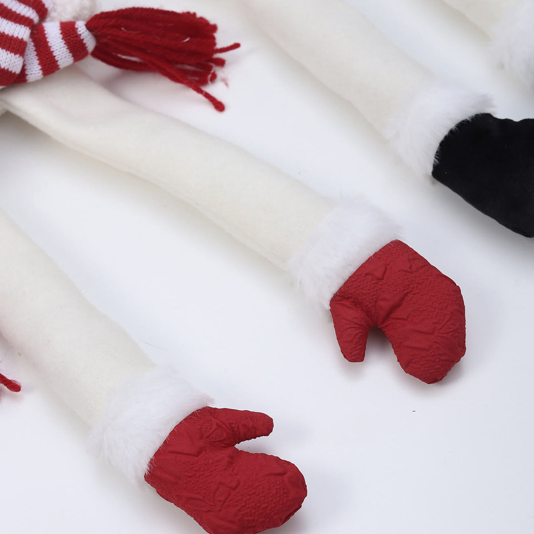 Bufanda de punto de invierno con muñeco de nieve y gorro rojo de Feliz Navidad - image 3