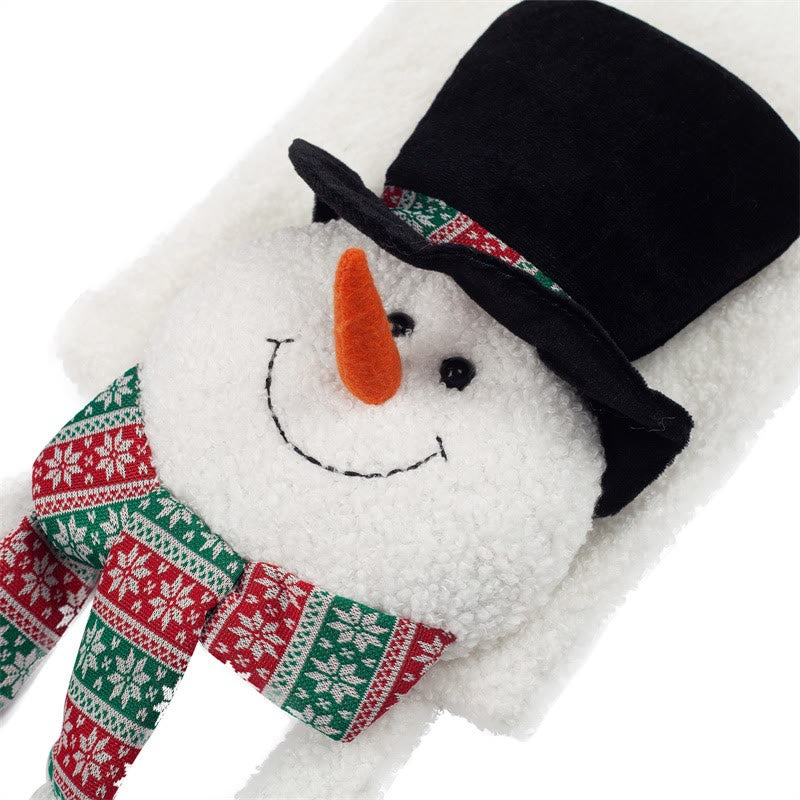 Gorro negro navideño, muñeco de nieve, bufanda de invierno, para mantener el calor - image 3