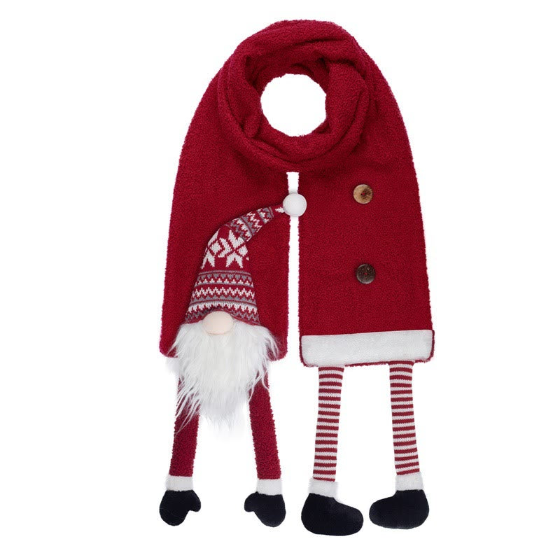 Bufanda roja de invierno con diseño creativo de Papá Noel para Navidad - Rojo - image 0
