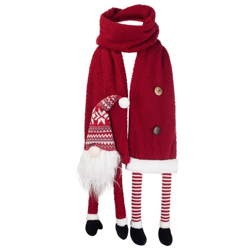 Bufanda roja de invierno con diseño creativo de Papá Noel para Navidad - image 2