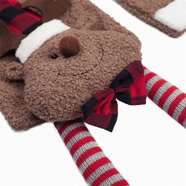 Bufanda cálida de invierno con diseño de alce marrón navideño - image 3