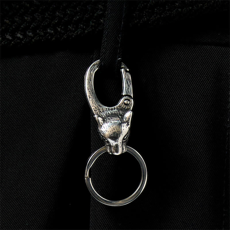 Llavero creativo de metal inoxidable con forma de cabeza de leopardo - image 2