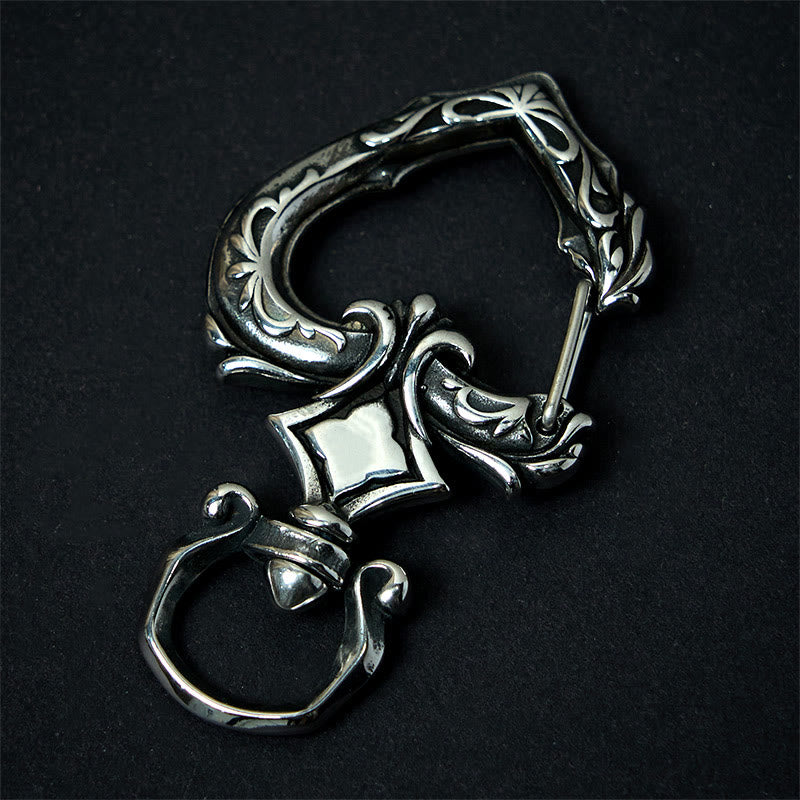 Llavero vintage de metal pulido con forma de corazón giratorio - Llavero - image 0