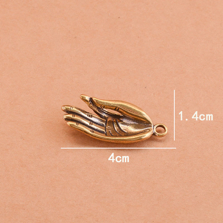 Navaja plegable para exteriores con mango colorido y collar con mano de Buda de cristal blanco - image 6