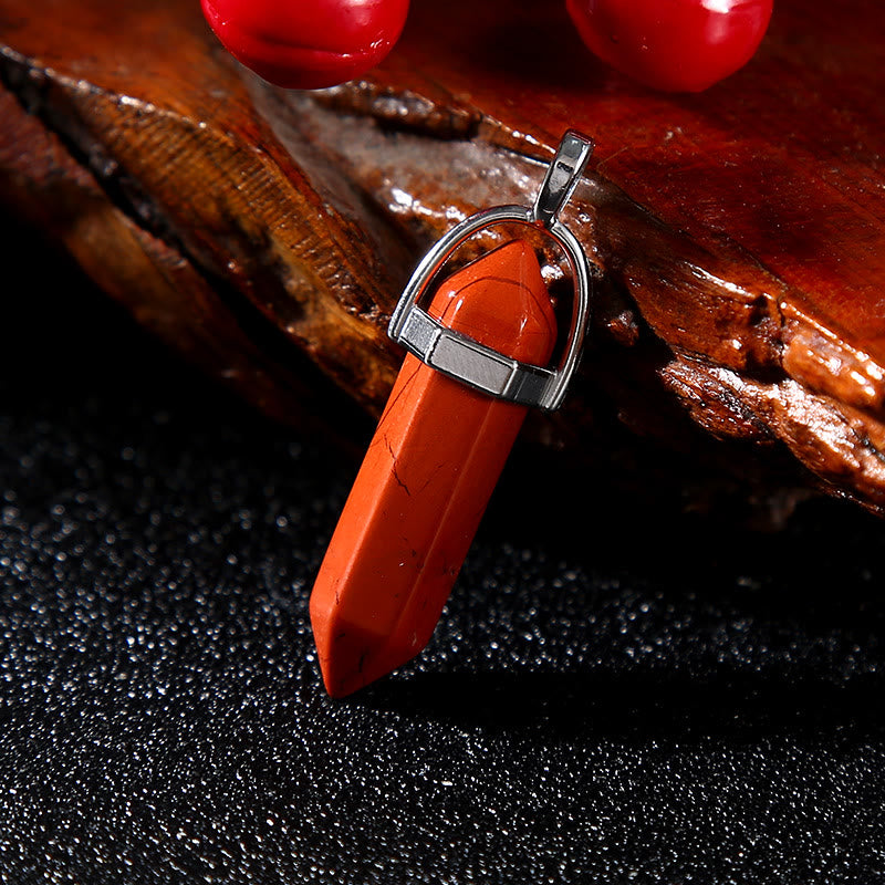 Navaja plegable de latón de colores con forma de mano de Buda y collar de piedra roja - image 6