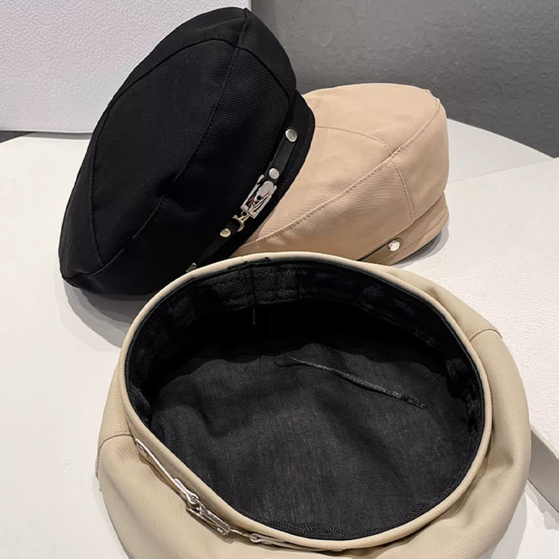 Boina de invierno sencilla con hebilla metálica para mujer - image 2