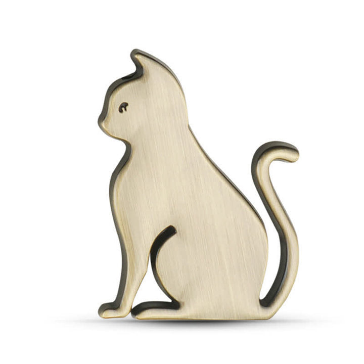 Insignia de coche con pegatina metálica decorativa de gato adorable - Bronce - Gato sentado - image 7