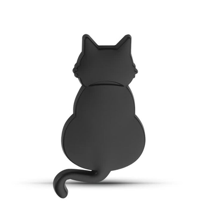 Insignia de coche con pegatina metálica decorativa de gato adorable - Negro - Gato de vista trasera - image 5