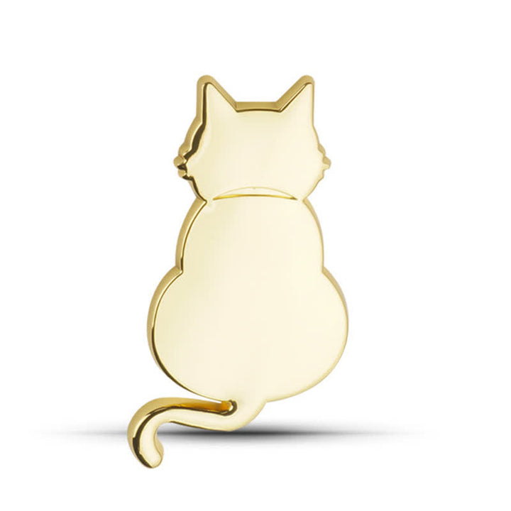 Insignia de coche con pegatina metálica decorativa de gato adorable - Oro - Gato de vista trasera - image 15