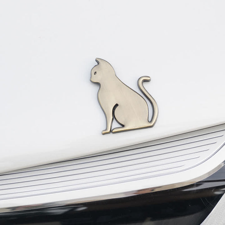 Insignia de coche con pegatina metálica decorativa de gato adorable - image 8
