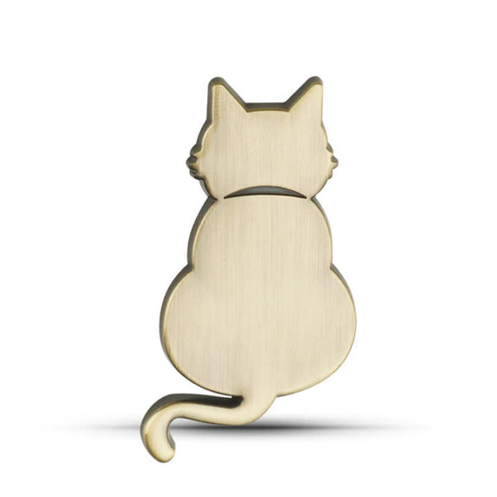 Insignia de coche con pegatina metálica decorativa de gato adorable - Bronce - Gato de vista trasera - image 10
