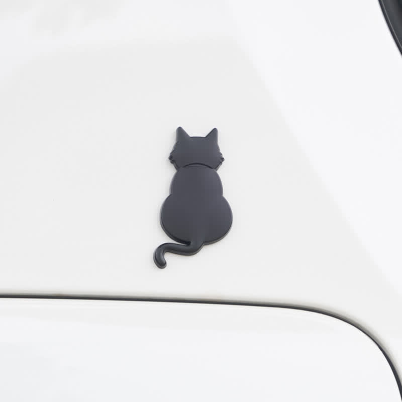 Insignia de coche con pegatina metálica decorativa de gato adorable - image 6