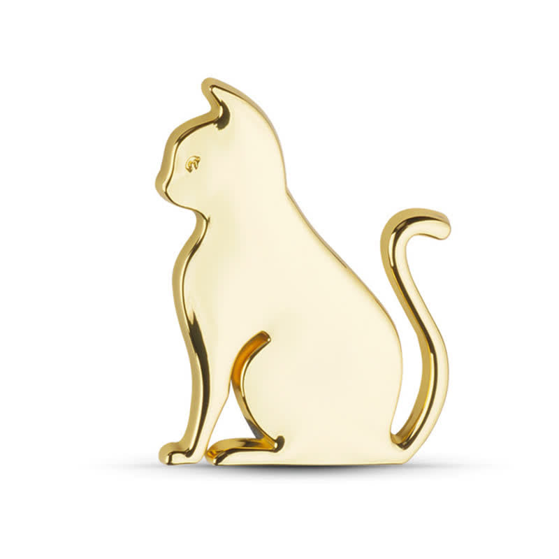 Insignia de coche con pegatina metálica decorativa de gato adorable - Oro - Gato sentado - image 14