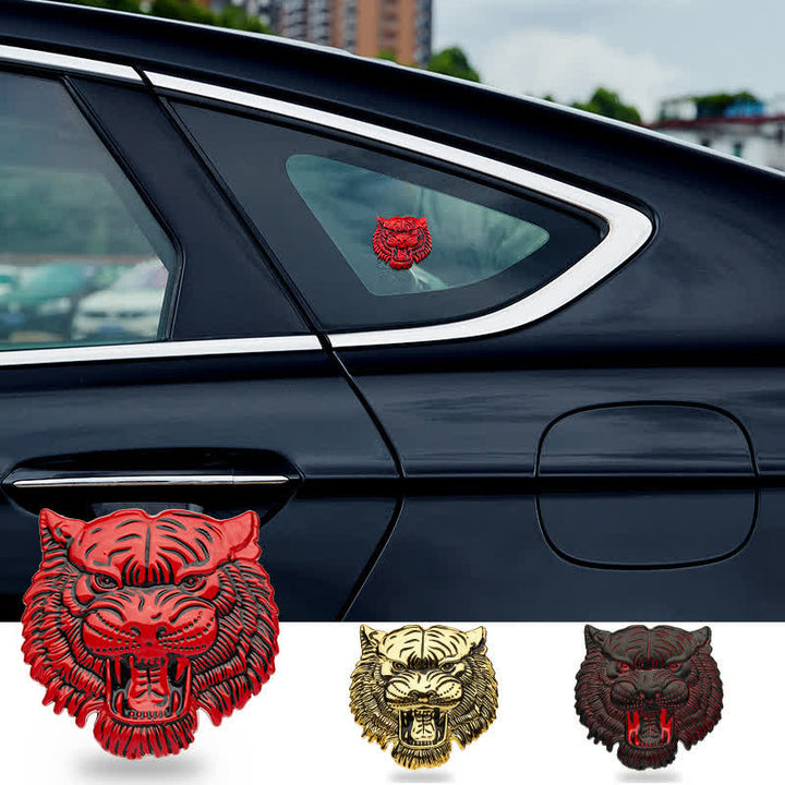 Insignia metálica para coche con cabeza de tigre dominante - image 0