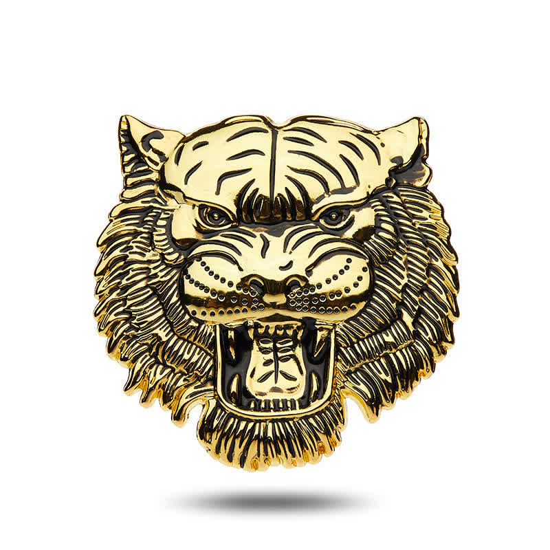 Insignia metálica para coche con cabeza de tigre dominante - Oro - image 5