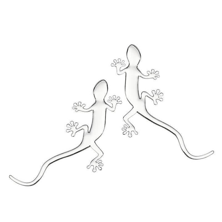 1 par de insignias metálicas para coche con diseño de gecko - Plata - image 8