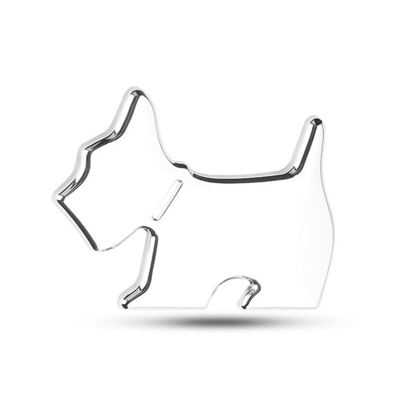 Adhesivo metálico para coche con forma de perro adorable para amantes de las mascotas - Plata - image 1