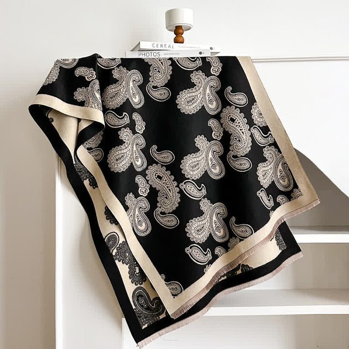 Bufanda cálida de doble cara con intrincado estampado paisley - image 4