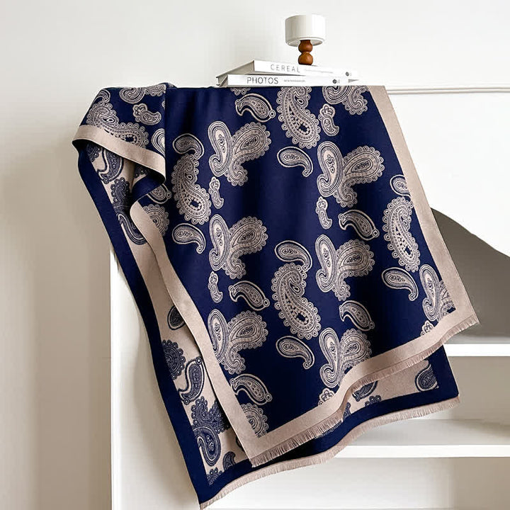 Bufanda cálida de doble cara con intrincado estampado paisley - image 1