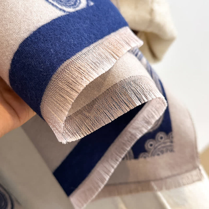 Bufanda cálida de doble cara con intrincado estampado paisley - image 2