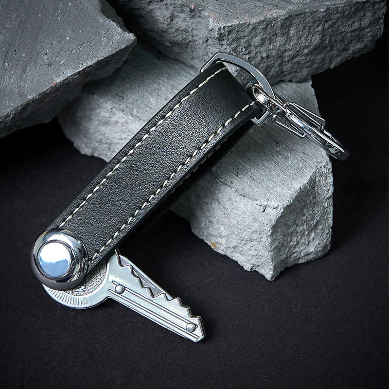 Organizador de llaves de cuero antirrobo portátil de gran capacidad - image 7