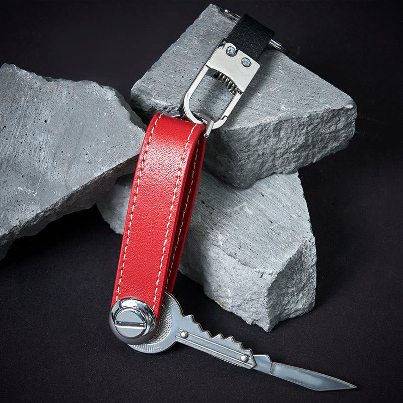 Organizador de llaves de cuero antirrobo portátil de gran capacidad - image 3