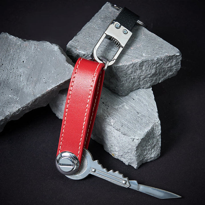 Organizador de llaves de cuero antirrobo portátil de gran capacidad - image 3