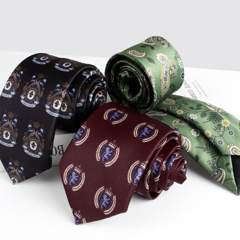 Corbata de mano para hombre con estampado vintage de anacardos y flores - image 0