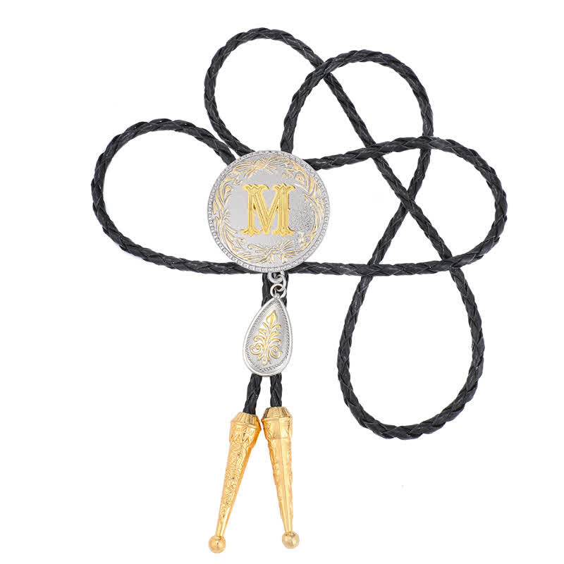 Corbata bolo con inicial de la A a la Z y colgante en forma de lágrima - image 27