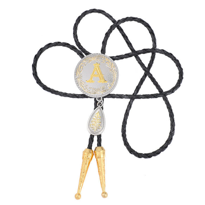 Corbata bolo con inicial de la A a la Z y colgante en forma de lágrima - image 3