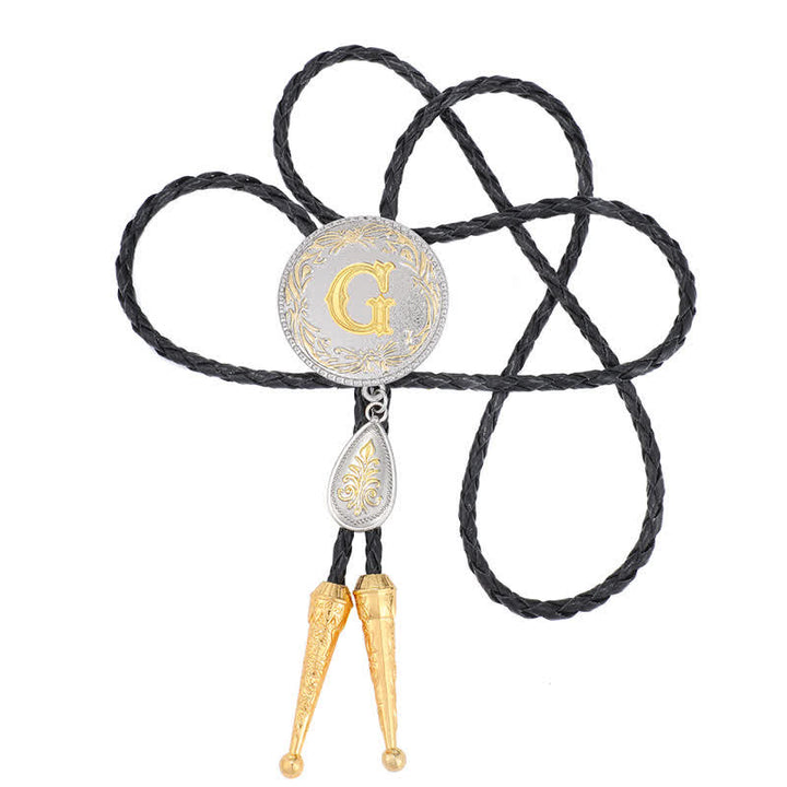 Corbata bolo con inicial de la A a la Z y colgante en forma de lágrima - image 15