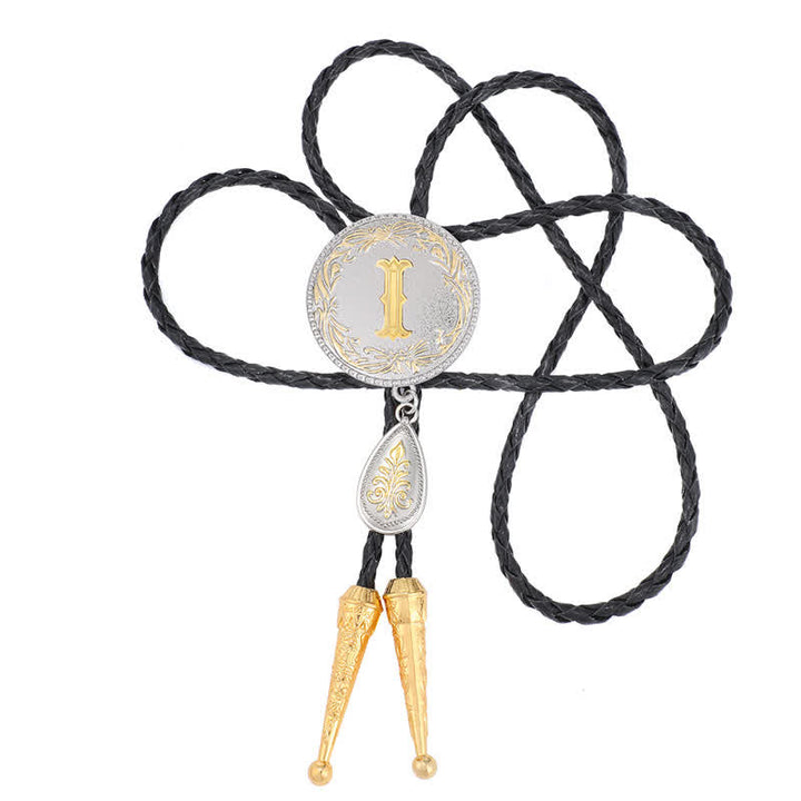 Corbata bolo con inicial de la A a la Z y colgante en forma de lágrima - image 19