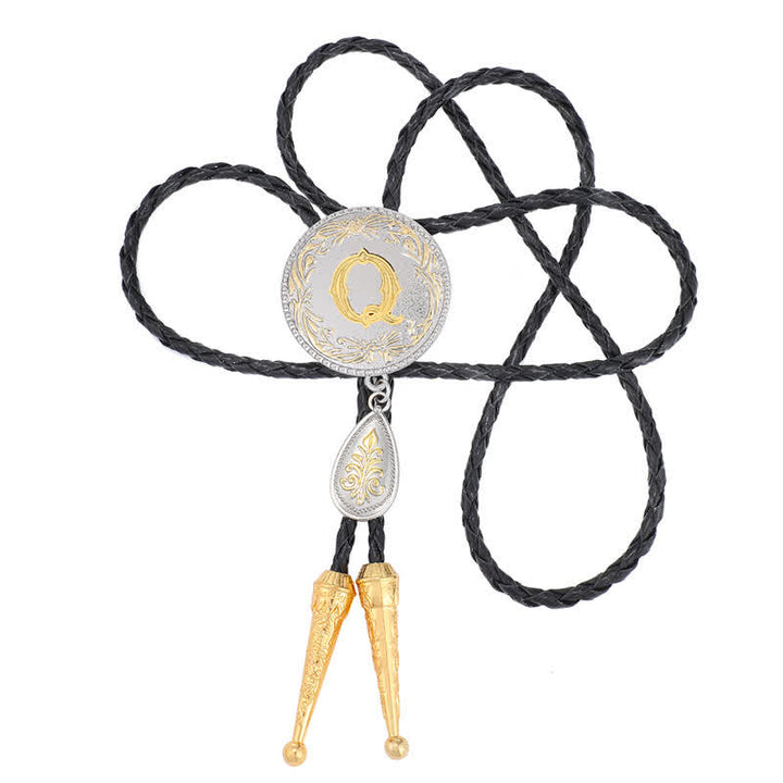 Corbata bolo con inicial de la A a la Z y colgante en forma de lágrima - image 35