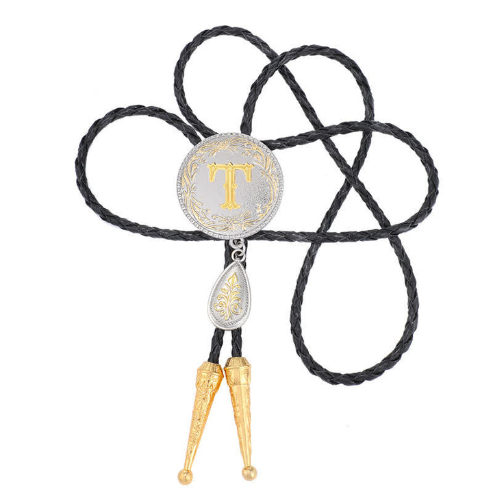 Corbata bolo con inicial de la A a la Z y colgante en forma de lágrima - image 39