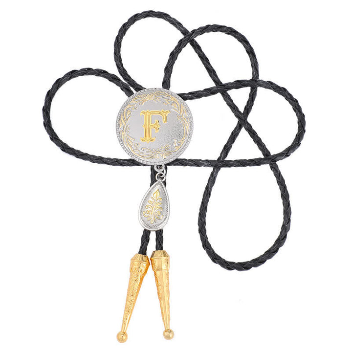 Corbata bolo con inicial de la A a la Z y colgante en forma de lágrima - image 13