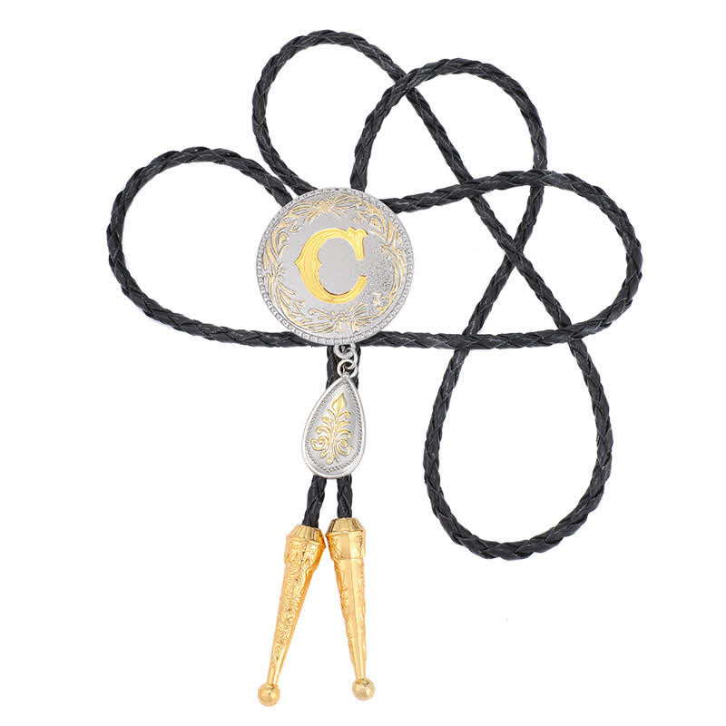 Corbata bolo con inicial de la A a la Z y colgante en forma de lágrima - image 7