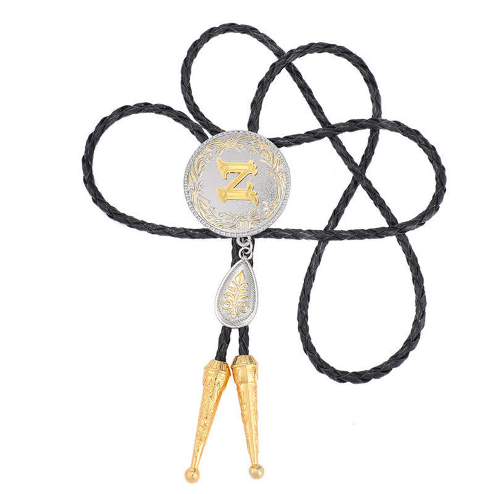 Corbata bolo con inicial de la A a la Z y colgante en forma de lágrima - image 51