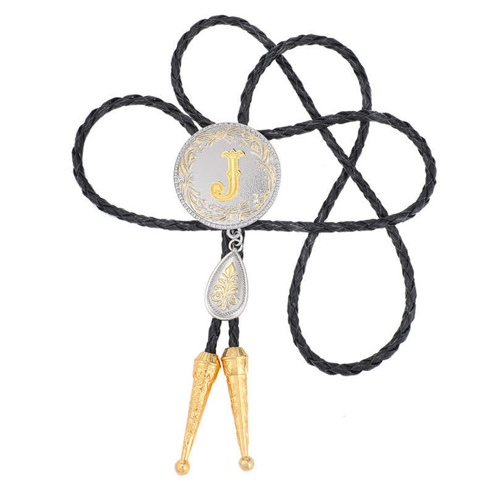 Corbata bolo con inicial de la A a la Z y colgante en forma de lágrima - image 21