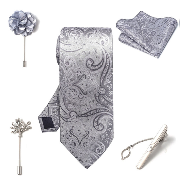 Juego de 5 piezas de broches, corsages y pañuelos de bolsillo elegantes para hombre. - image 25