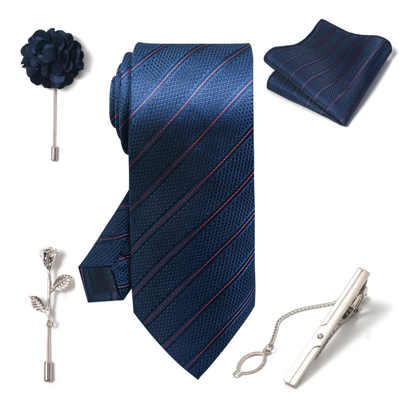 Juego de 5 piezas de broches, corsages y pañuelos de bolsillo elegantes para hombre. - image 3