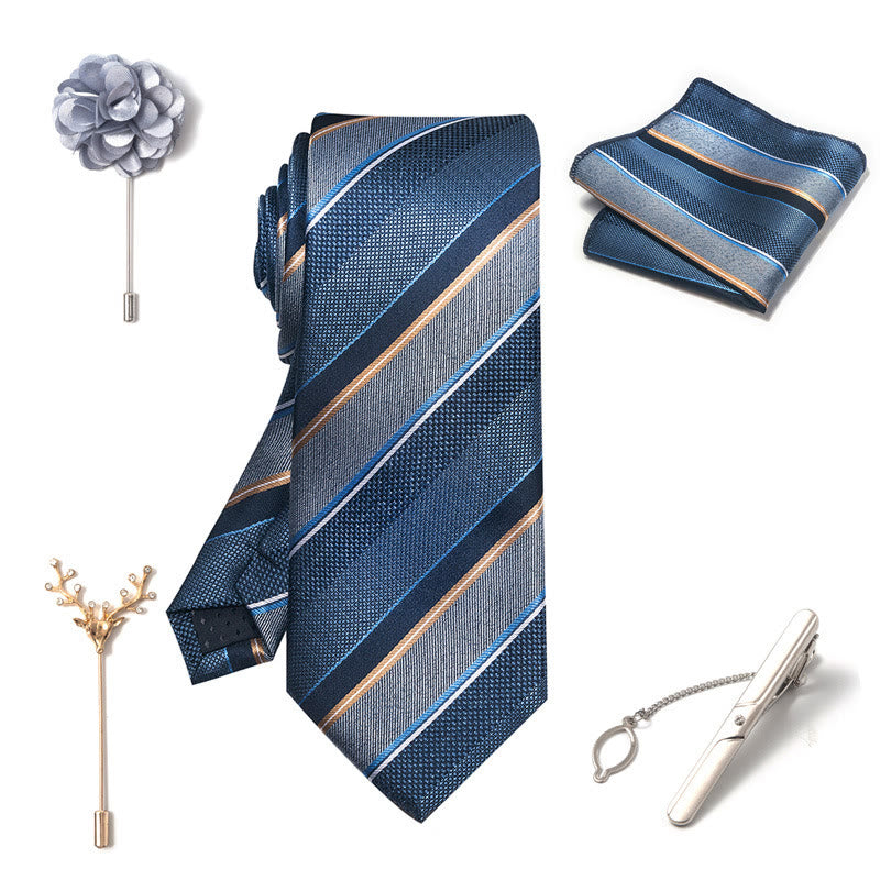 Juego de 5 piezas de broches, corsages y pañuelos de bolsillo elegantes para hombre. - image 29