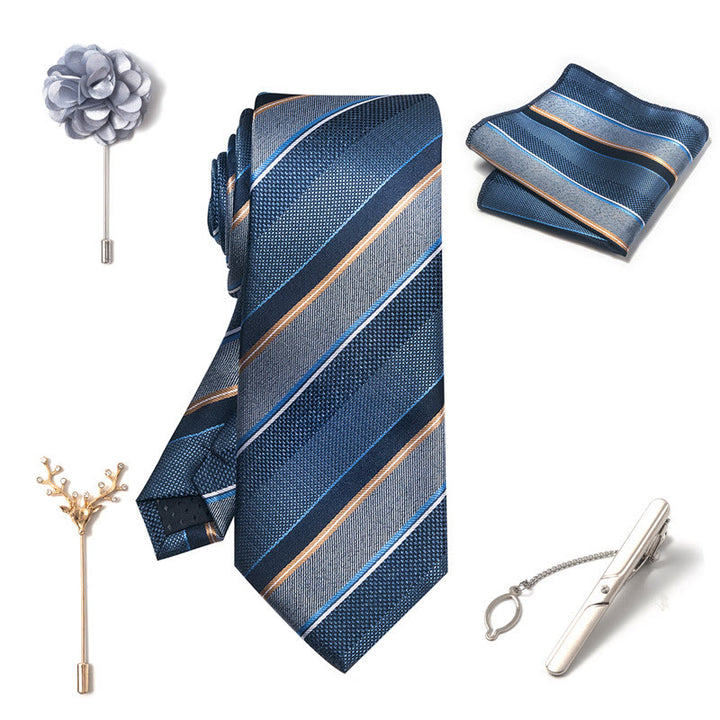 Juego de 5 piezas de broches, corsages y pañuelos de bolsillo elegantes para hombre. - image 29