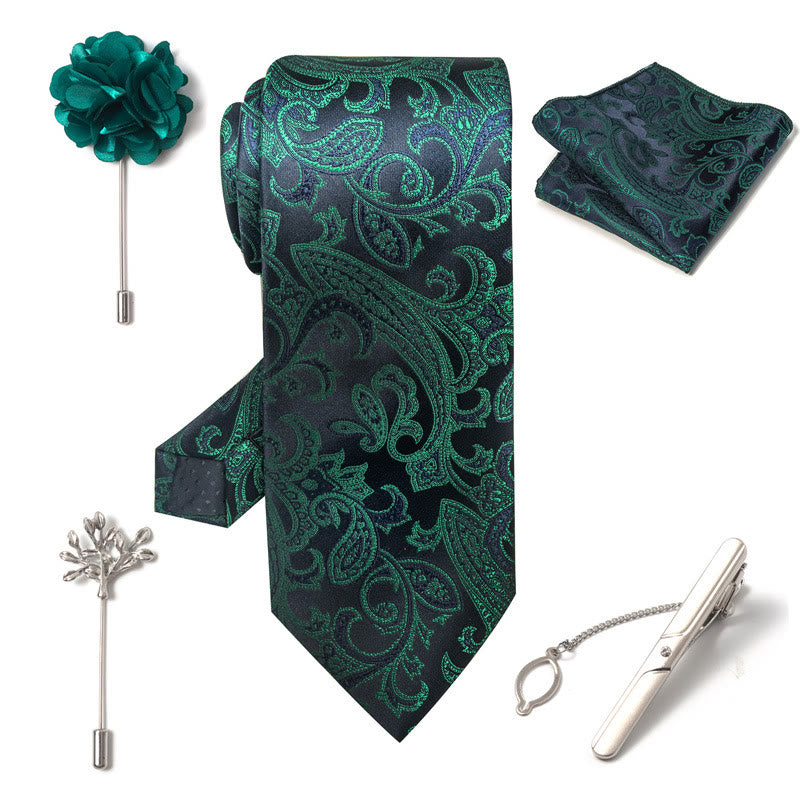 Juego de 5 piezas de broches, corsages y pañuelos de bolsillo elegantes para hombre. - image 5